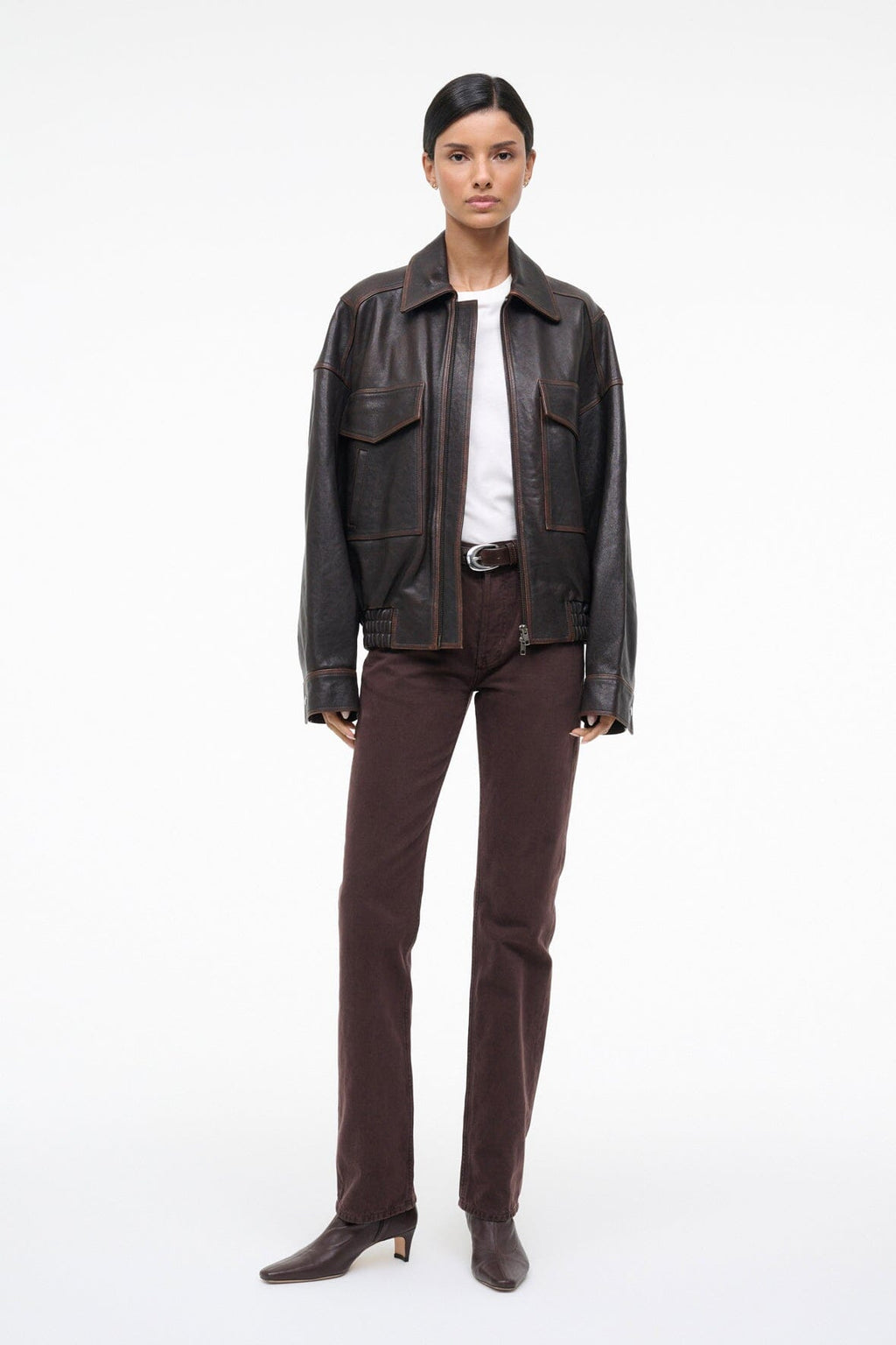 EUGENE LEATHER JACKET | DISTRESSED BROWN