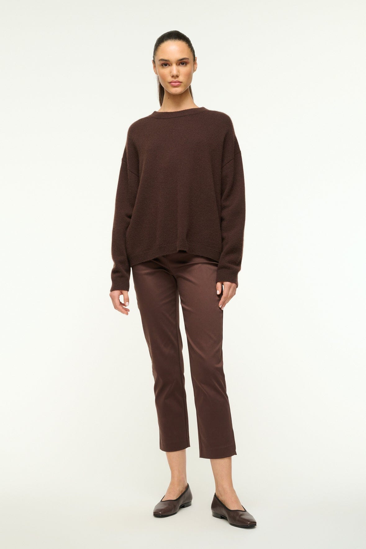 SERRANO CASHMERE RELAXED CREW | DARK CHOCOLATE
