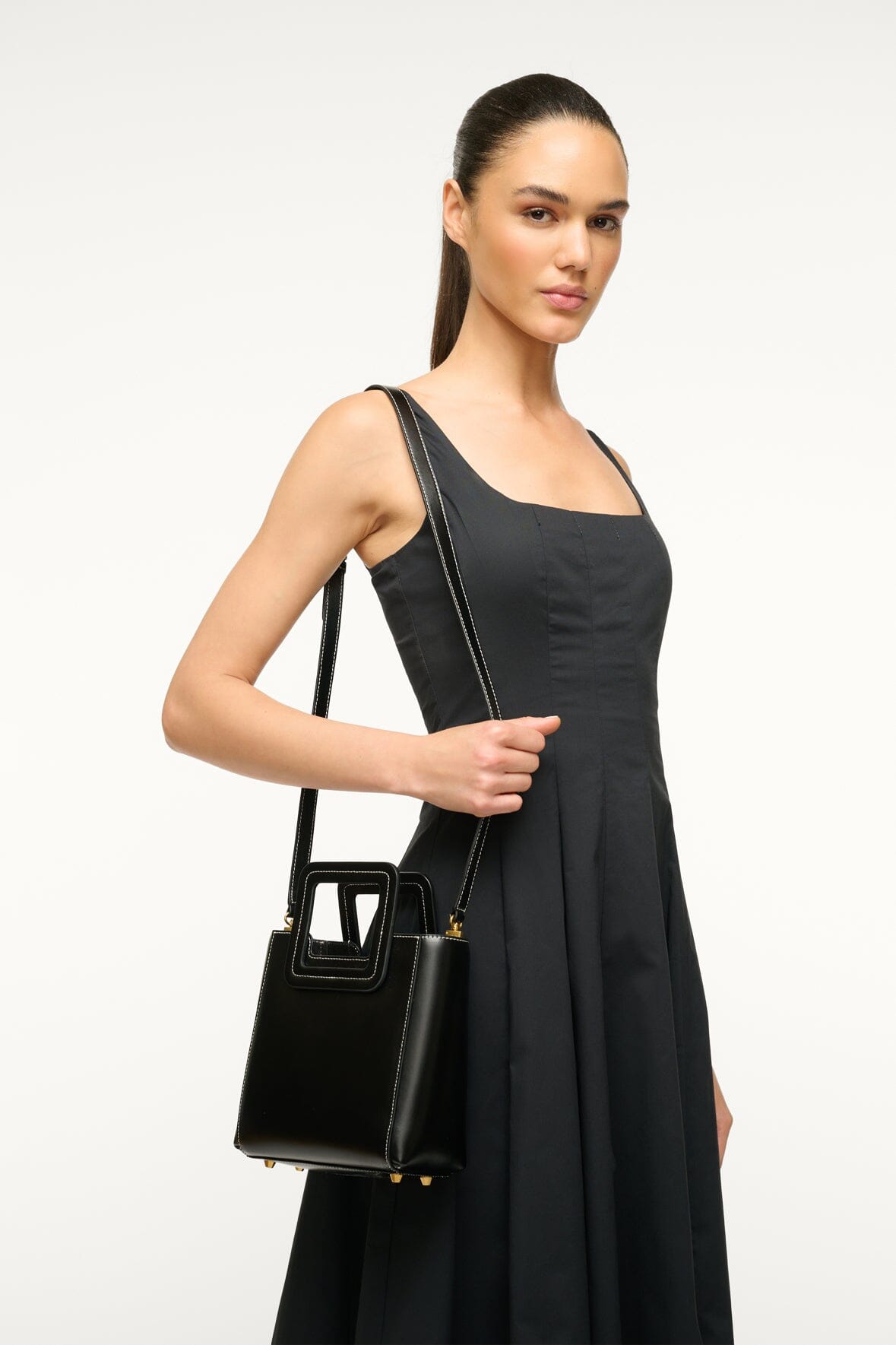 MINI SHIRLEY LEATHER BAG | BLACK
