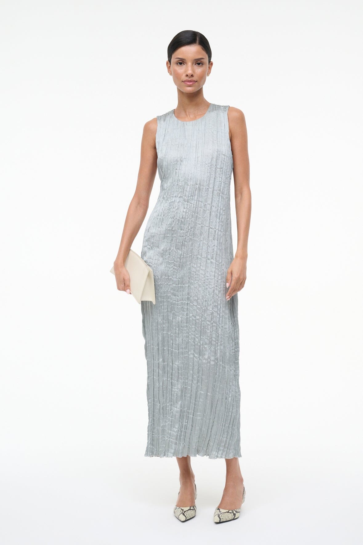 MIZU DRESS | SILVER SAGE PLISSE