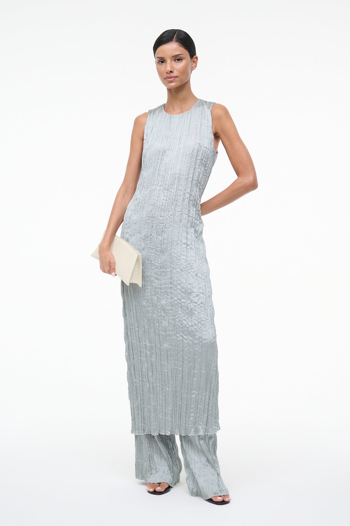 MIZU DRESS | SILVER SAGE PLISSE
