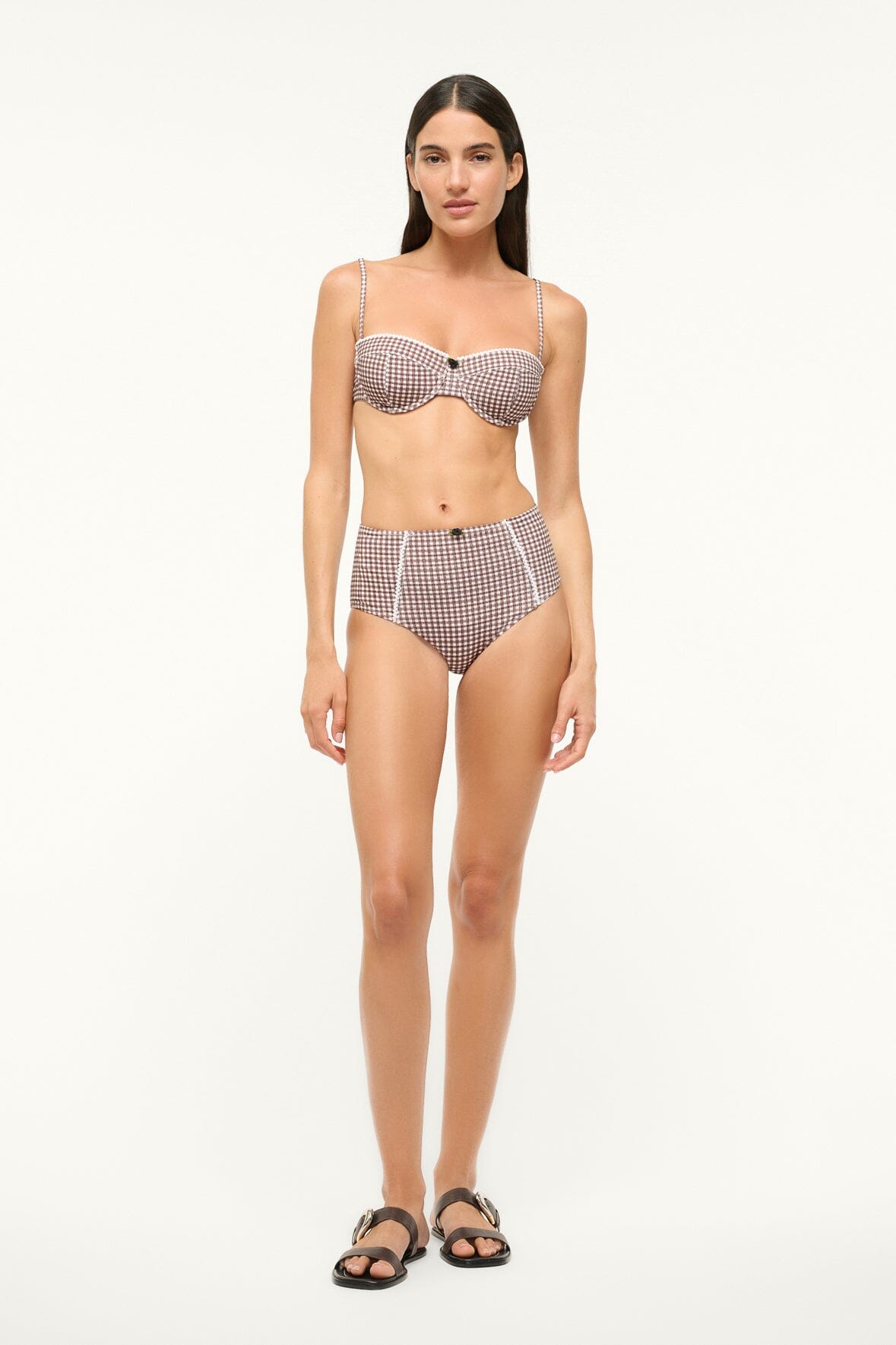 WAILEA BIKINI BOTTOM | DARK CHOCOLATE MICRO CHECK