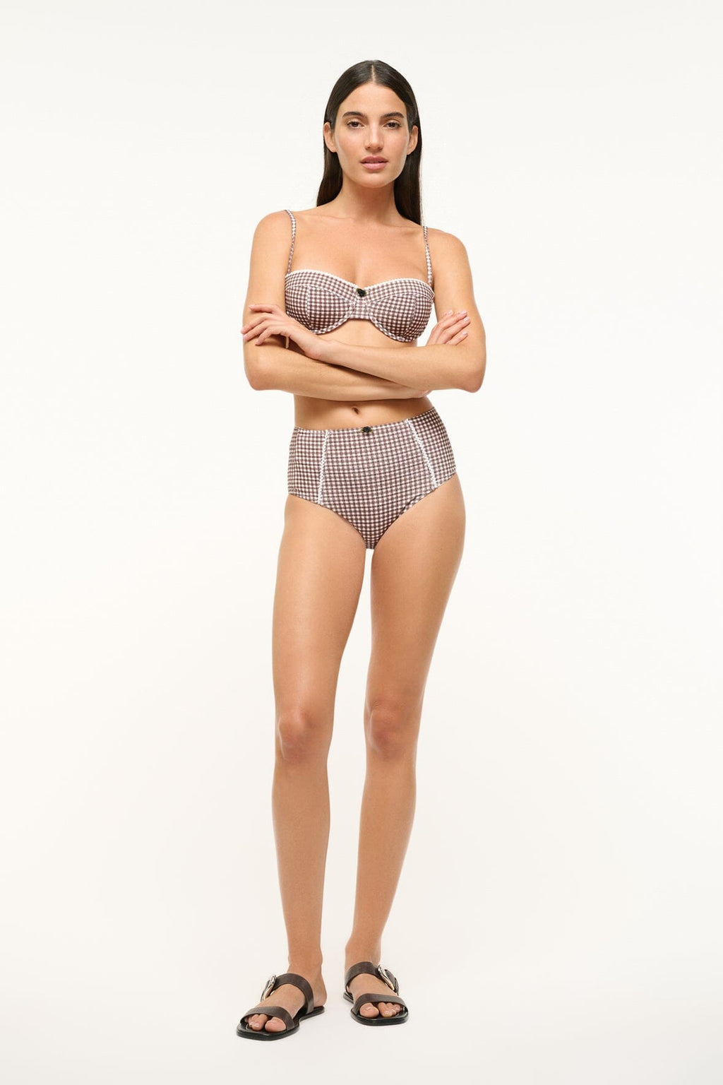 WAILEA BIKINI BOTTOM | DARK CHOCOLATE MICRO CHECK
