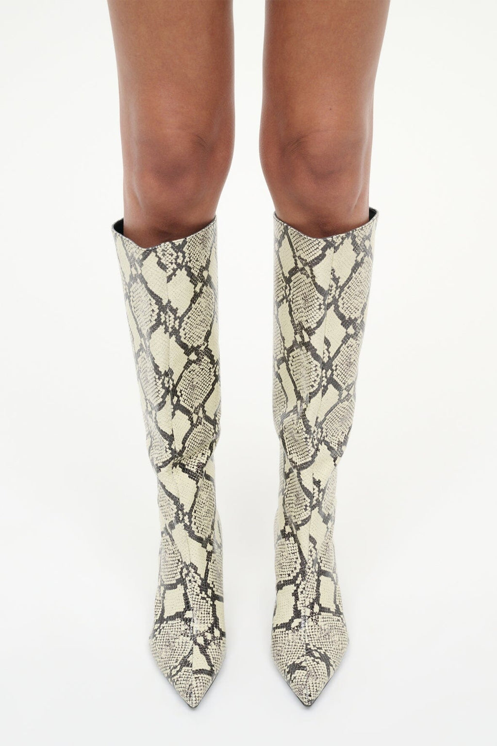 SEBASTIAN HIGH HEEL BOOT | WHITE SNAKE