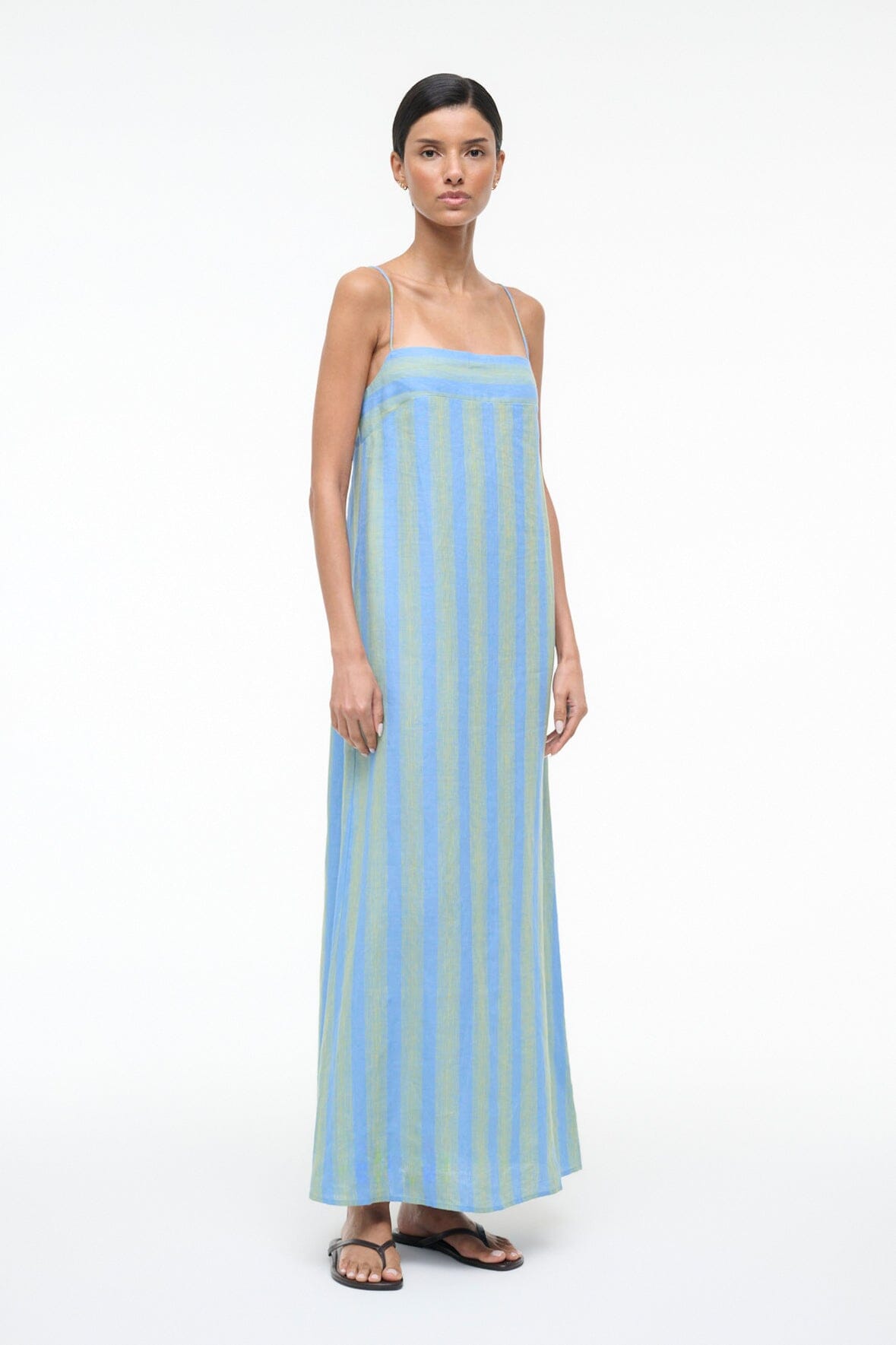 LAURA LINEN DRESS | SEAPORT STRIPE