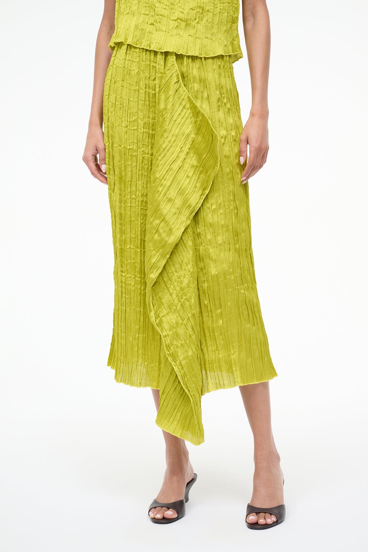 MAI SKIRT | CHARTREUSE PLISSE