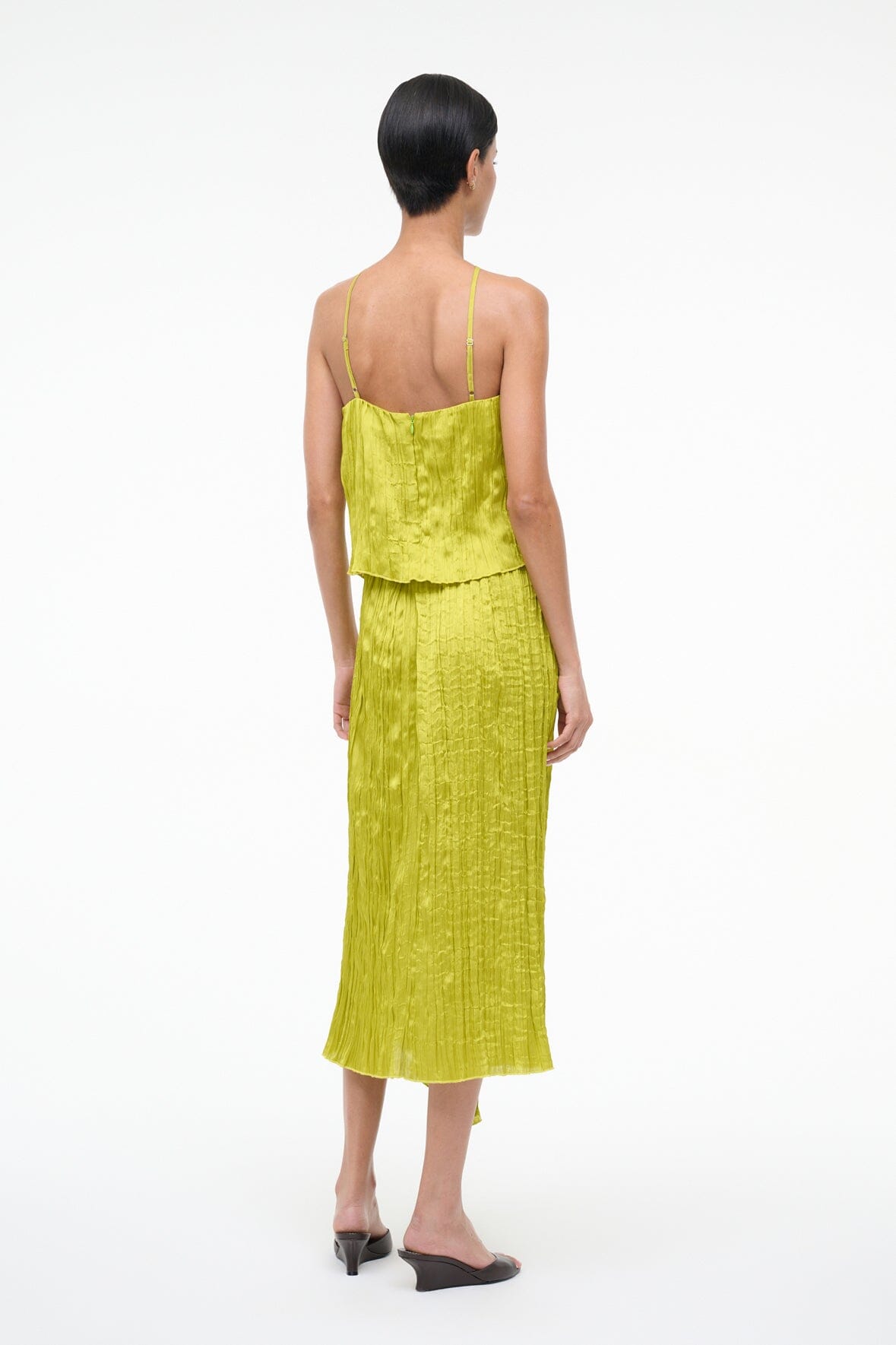 MAI SKIRT | CHARTREUSE PLISSE