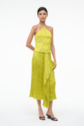MAI SKIRT | CHARTREUSE PLISSE