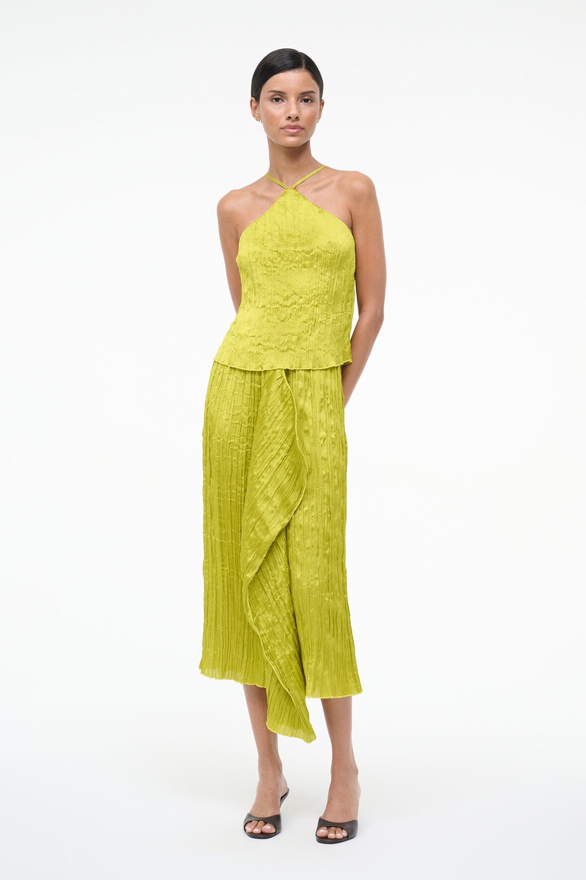 AKARI TOP | CHARTREUSE PLISSE