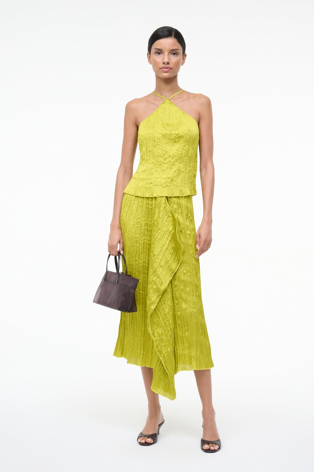 AKARI TOP | CHARTREUSE PLISSE
