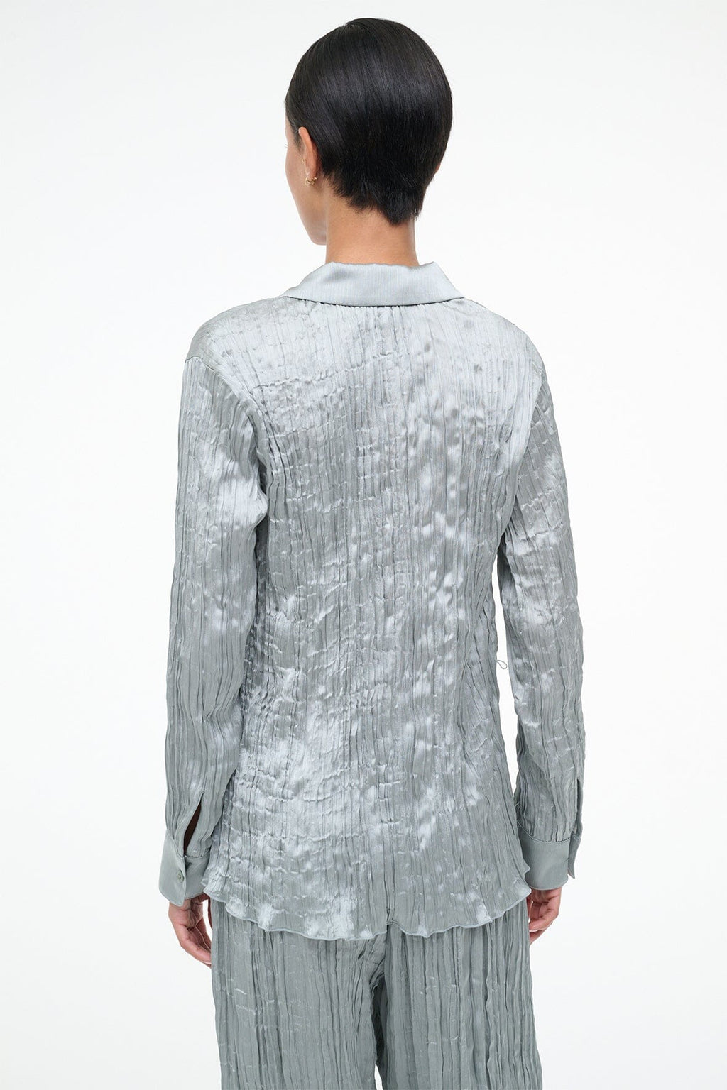 SUKI SHIRT | SILVER SAGE PLISSE