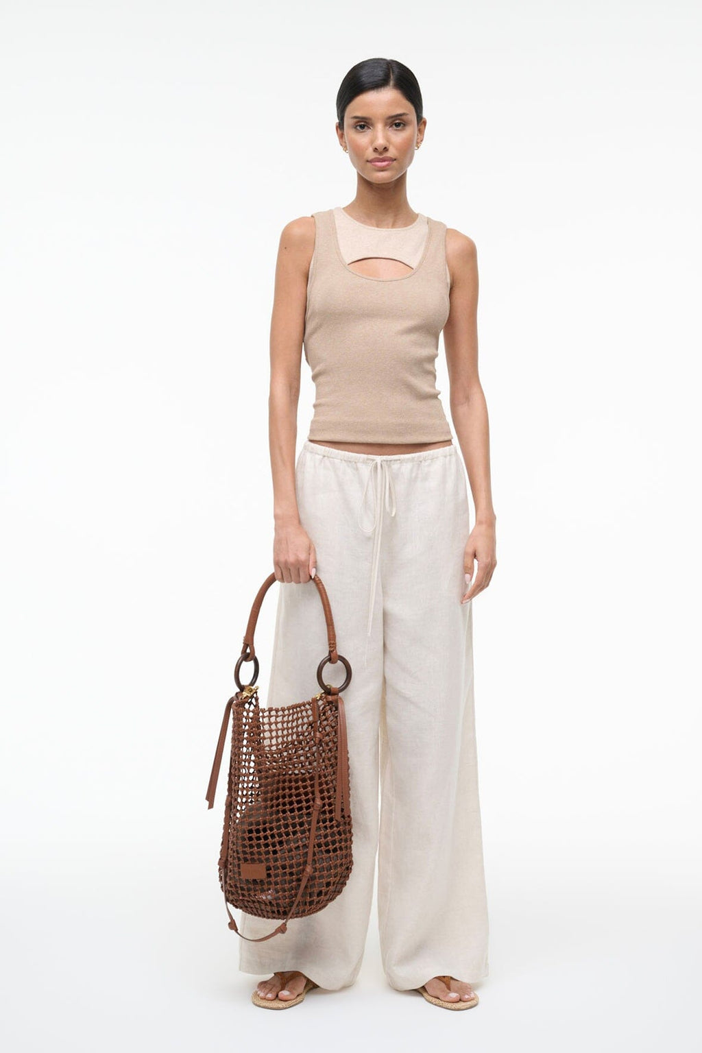 DEL MAR BUCKET BAG | TAN WOVEN