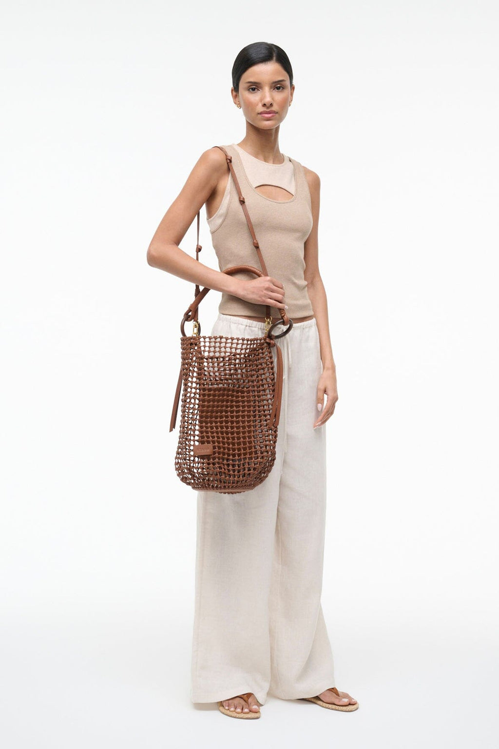 DEL MAR BUCKET BAG | TAN WOVEN