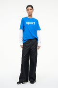JUNIOR LONG SLEEVE TEE | VARSITY BLUE WHITE