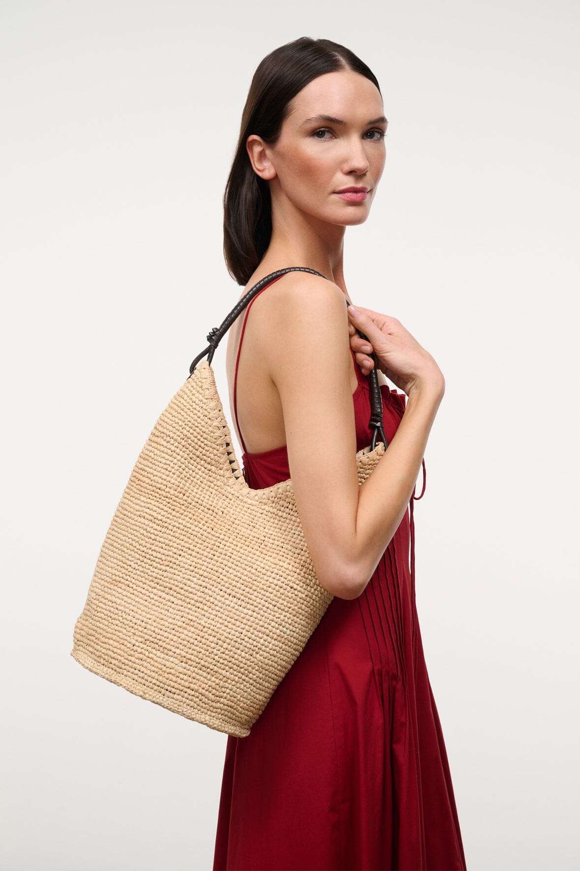 LANI LARGE RAFFIA BUCKET BAG | NATURAL