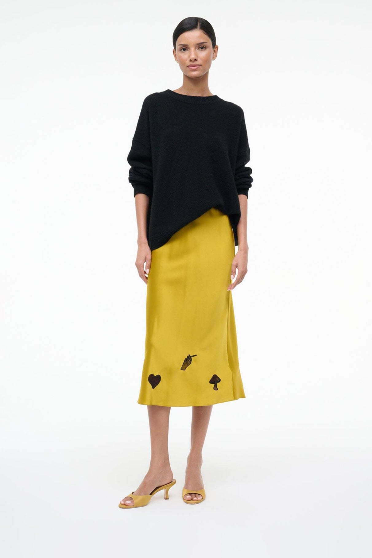 BRIGITTE SATIN MULE | GOLDENROD