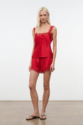 PADDLE SILK SHORT | TOMATO
