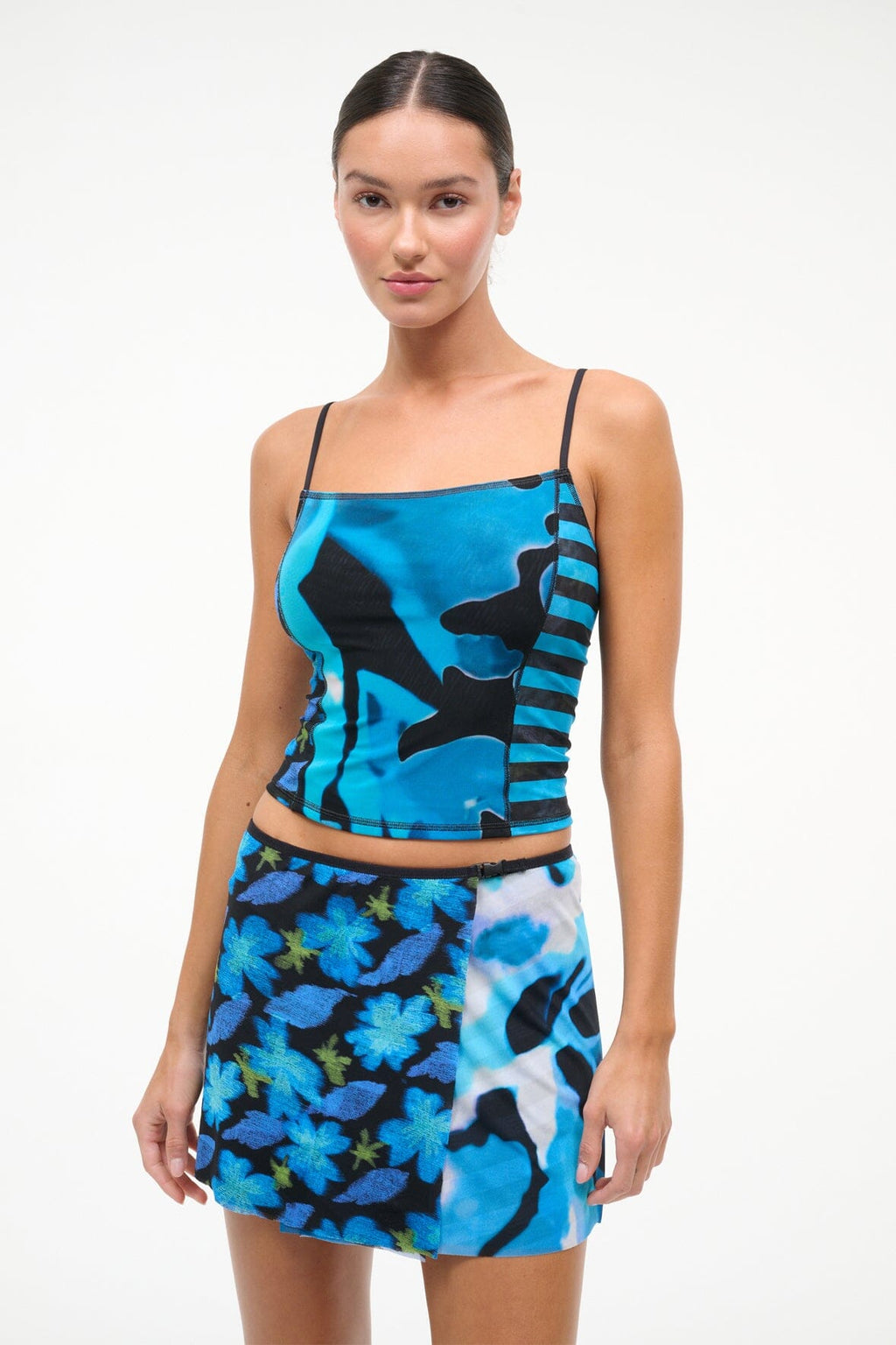 CLEO MESH TANKINI TOP | BLUE HAZE MULTI