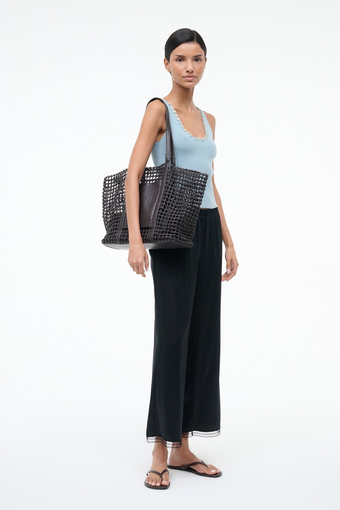 GETAWAY HAND-KNOTTED TOTE BAG | ESPRESSO