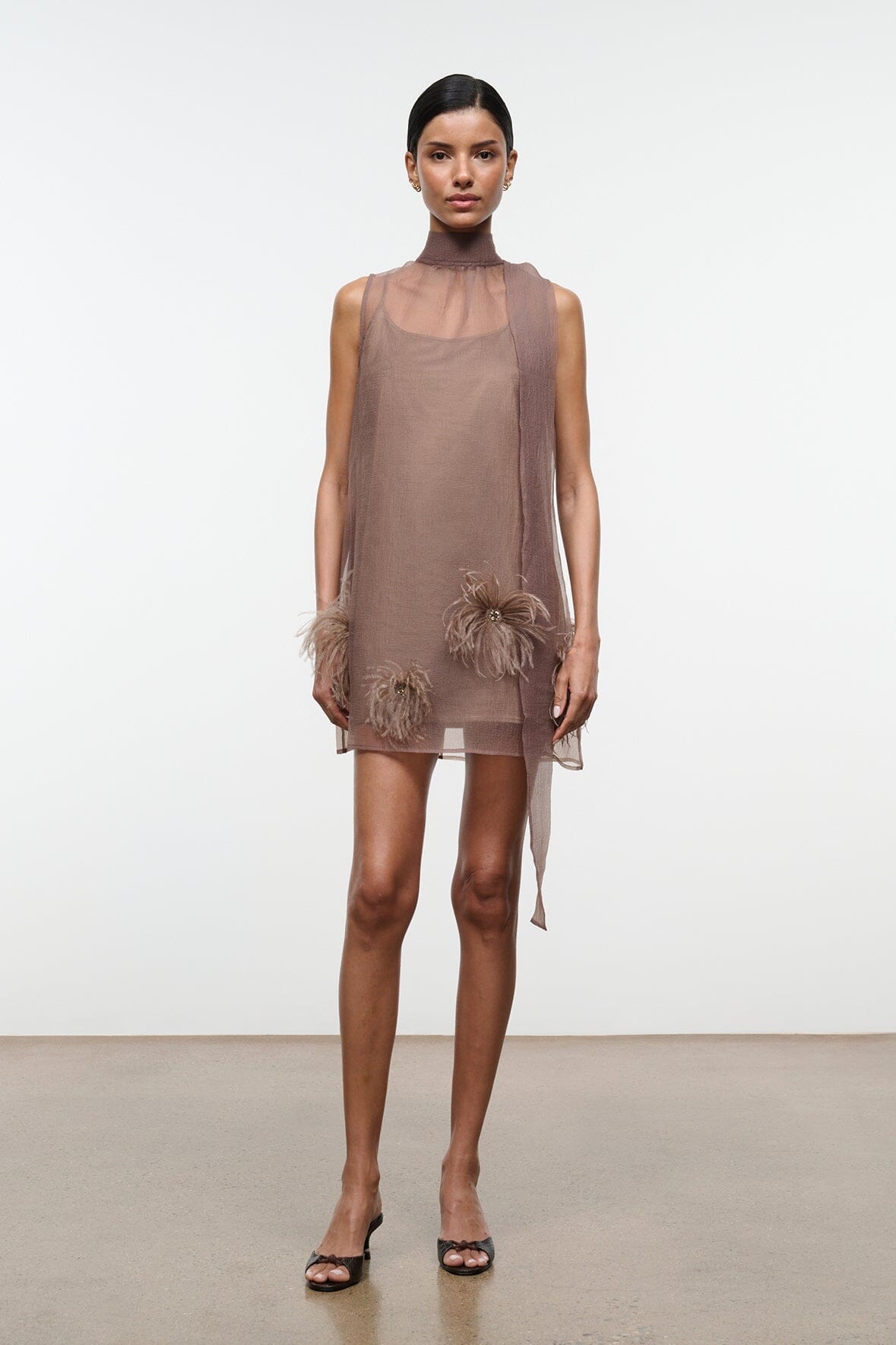 ALBEE MINI DRESS | TRUFFLE