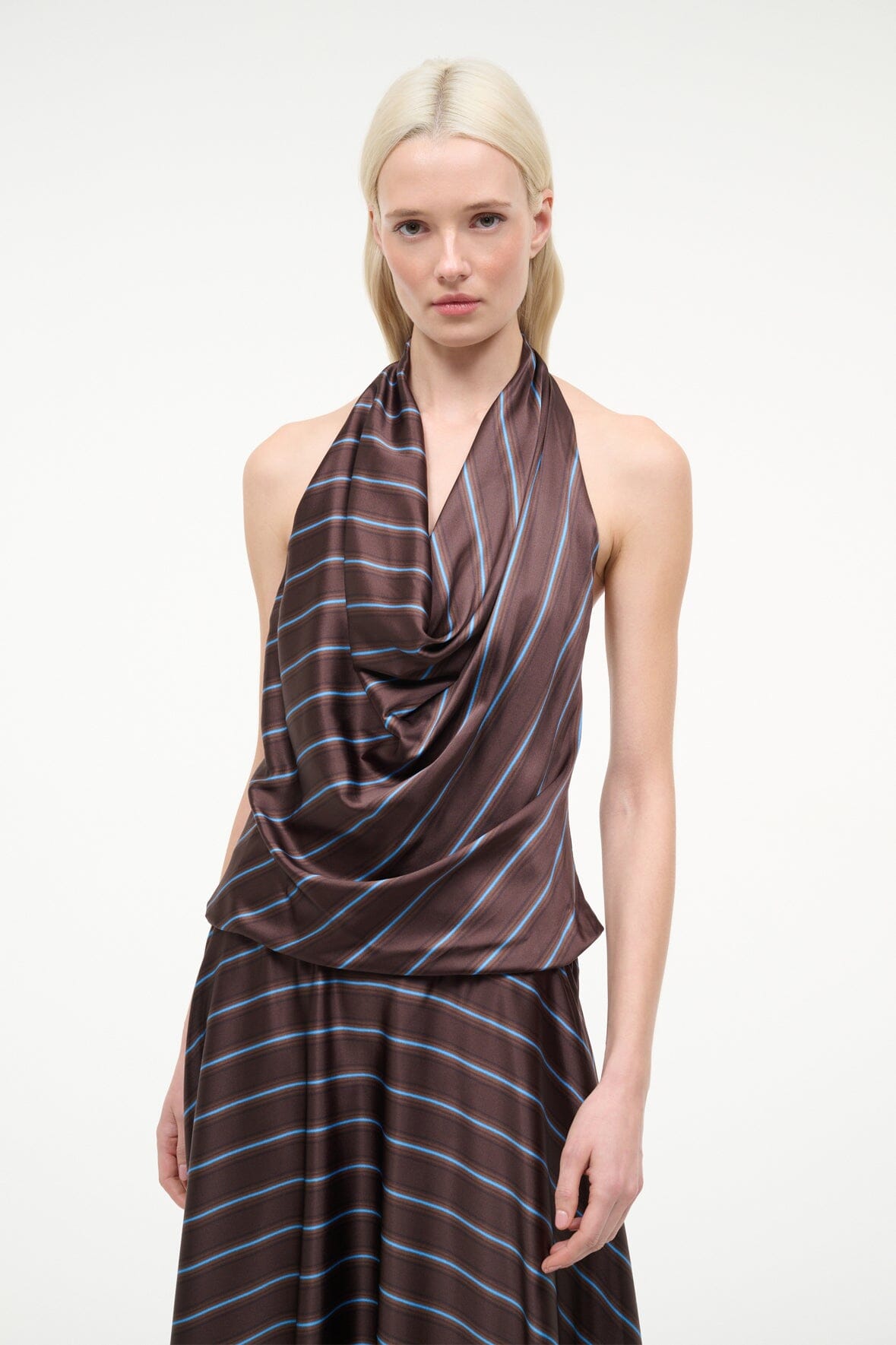ELIRA SILK DRESS | REDONDO STRIPE