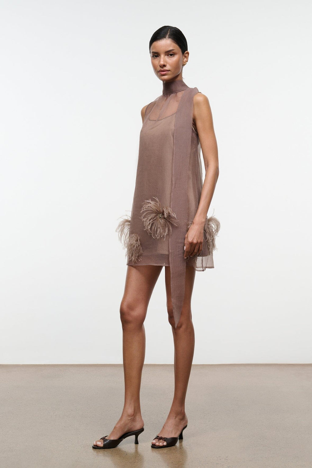 ALBEE MINI DRESS | TRUFFLE