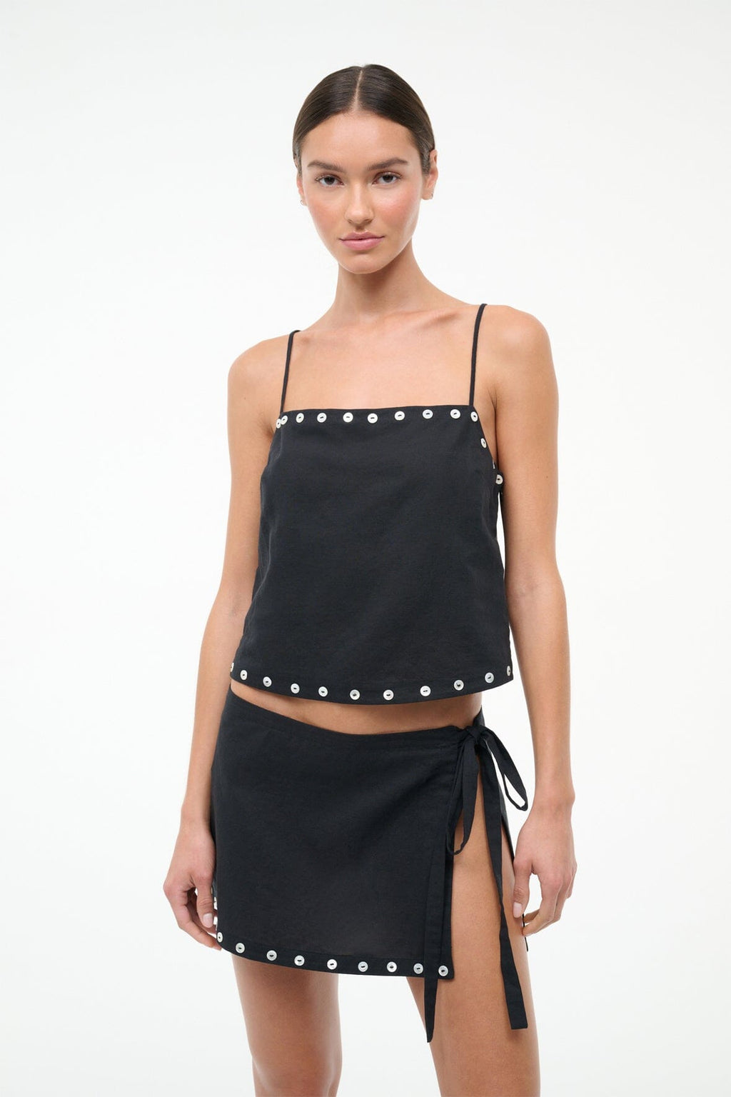 KIRRA LINEN TANK | BLACK
