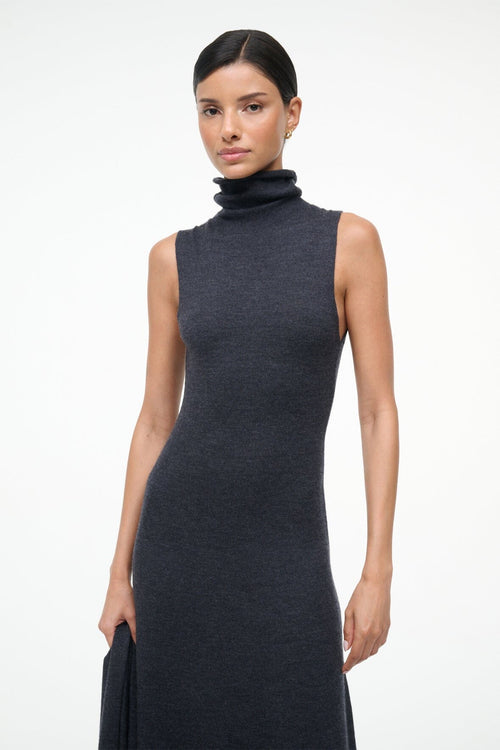 CANAL MIDI DRESS | CHARCOAL