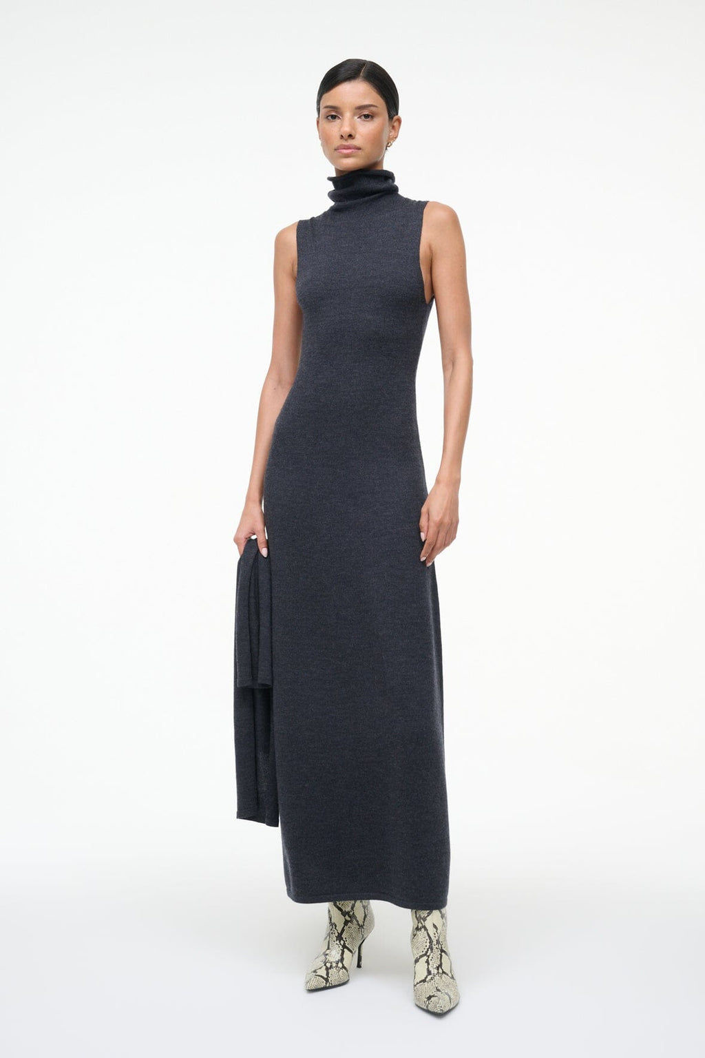 CANAL MIDI DRESS | CHARCOAL