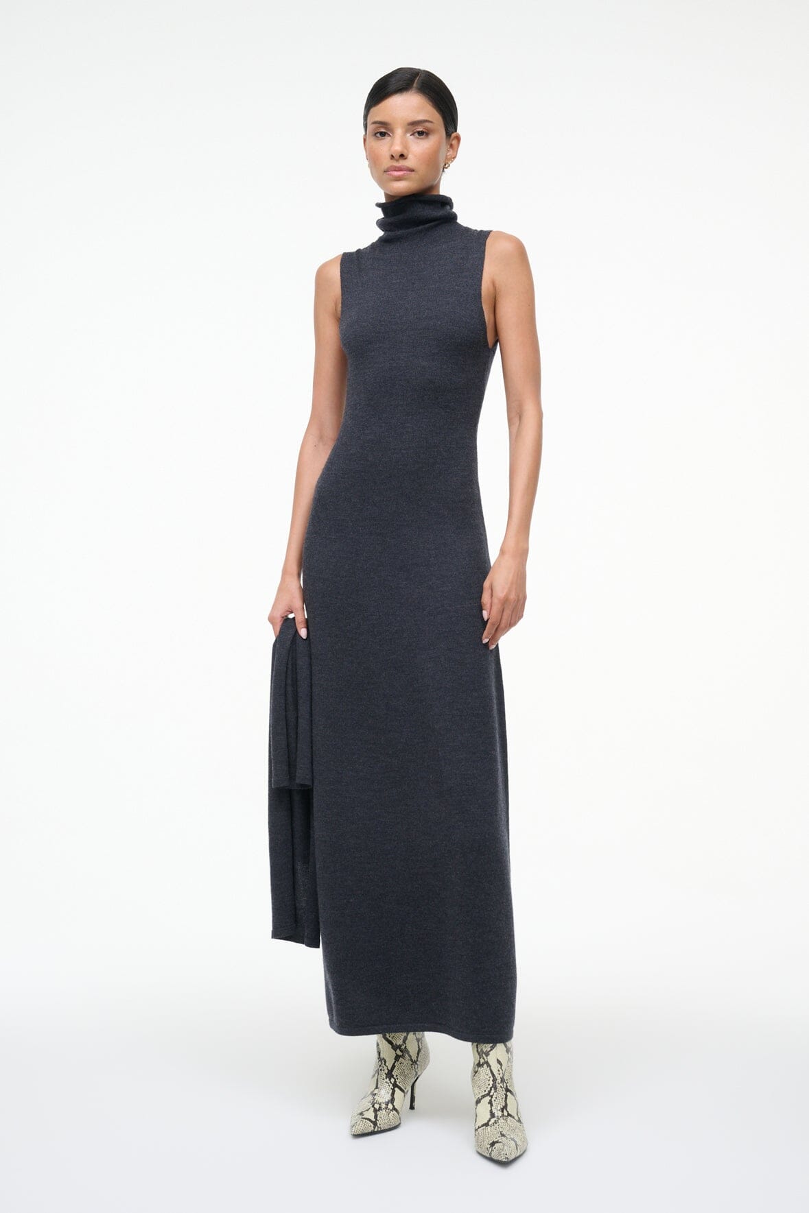 CANAL MIDI DRESS | CHARCOAL