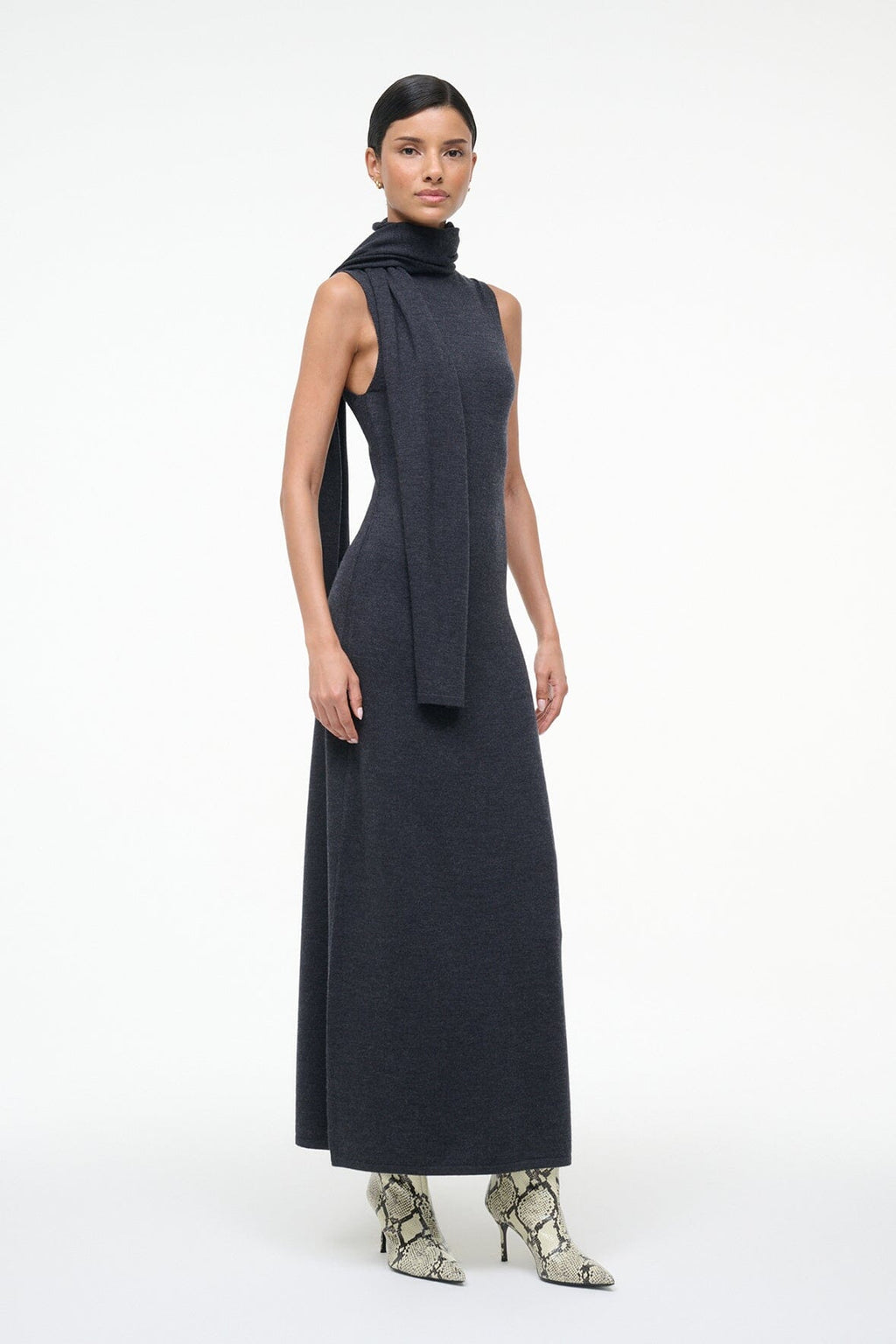 CANAL MIDI DRESS | CHARCOAL