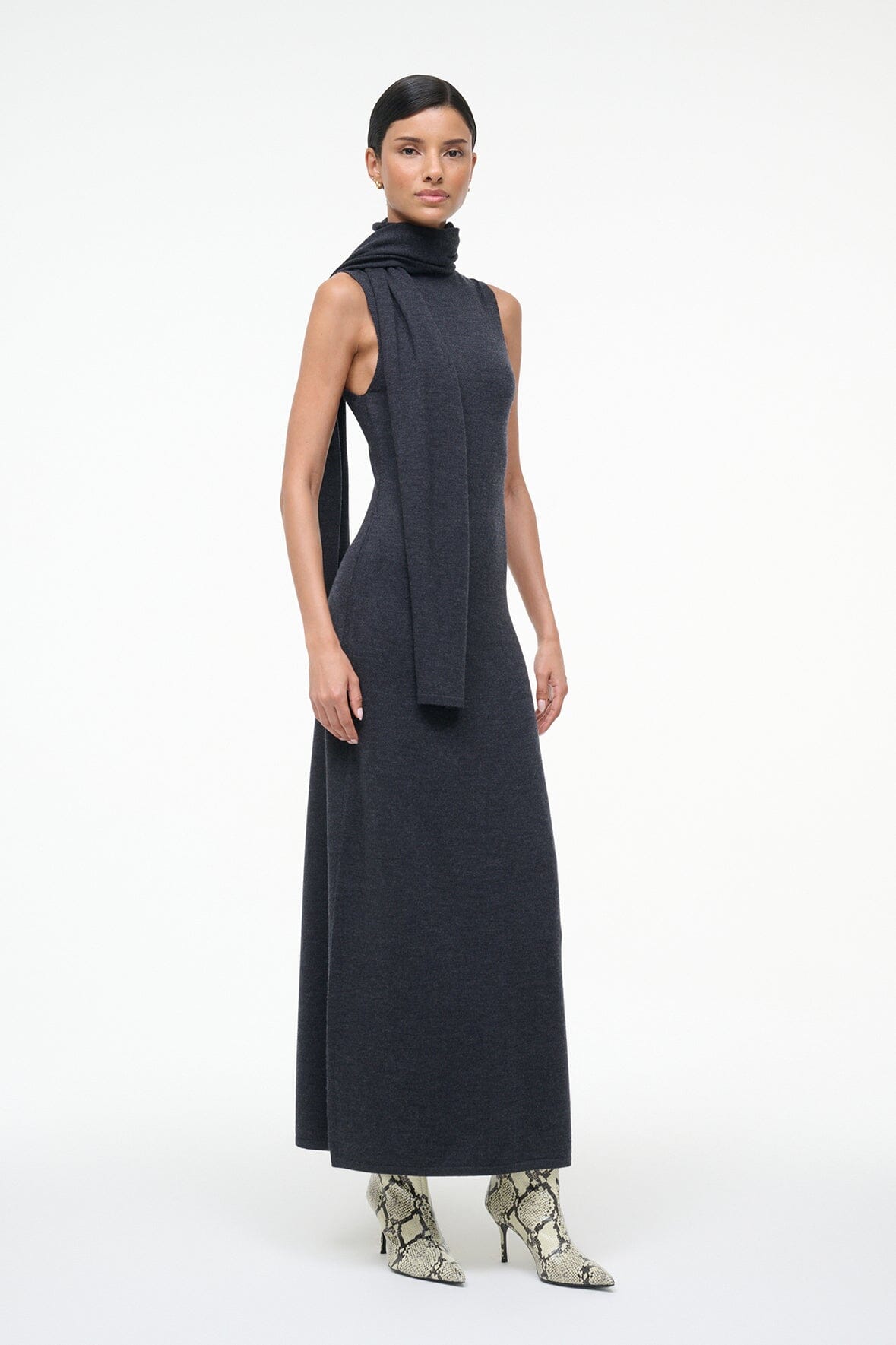CANAL MIDI DRESS | CHARCOAL