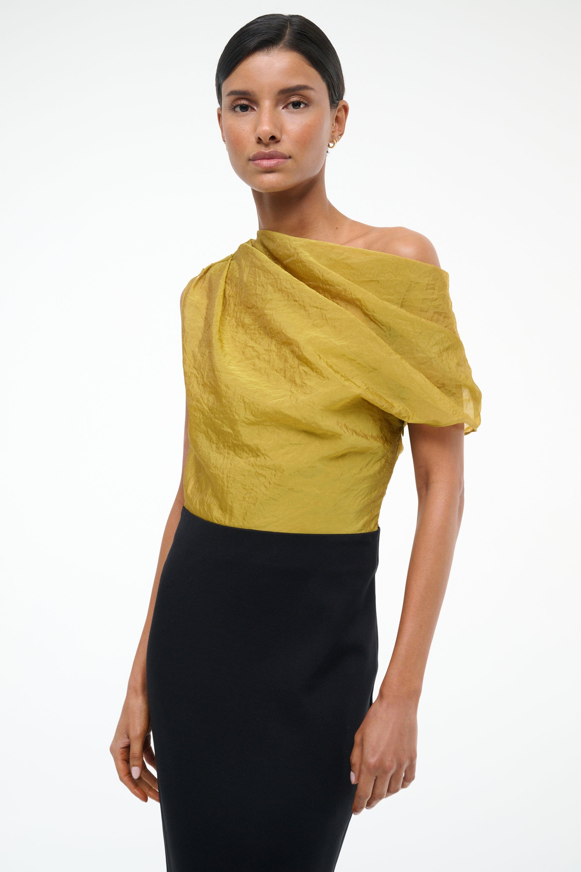 TOPAZ DRESS | CHARTREUSE BLACK
