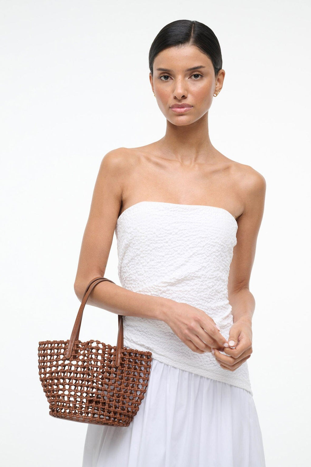 CARO BUCKET BAG | TAN WOVEN