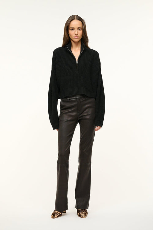 CASHMERE CROPPED HAMPTON SWEATER | BLACK