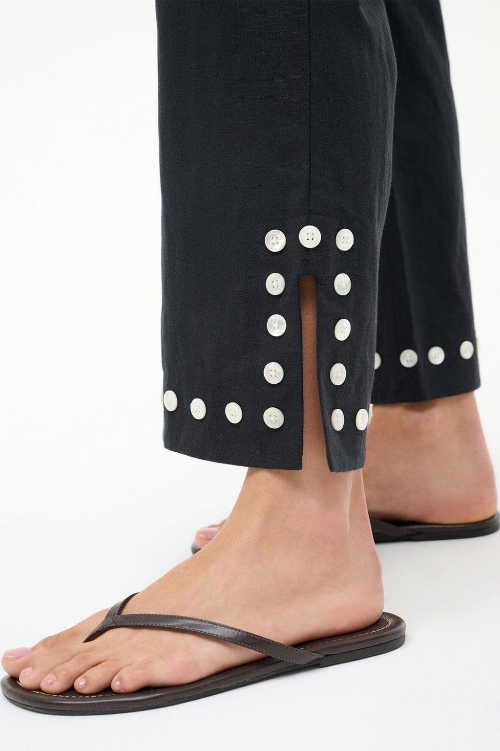 PIHA LINEN COVERUP PANT | BLACK