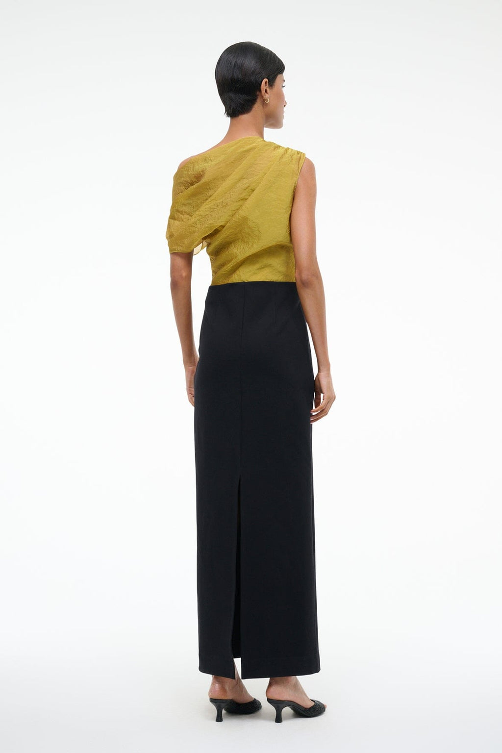 TOPAZ DRESS | CHARTREUSE BLACK
