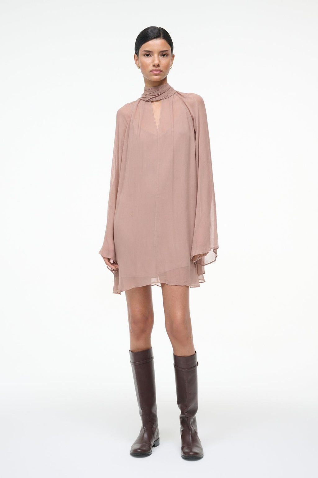 ESTHER MINI DRESS | TAUPE