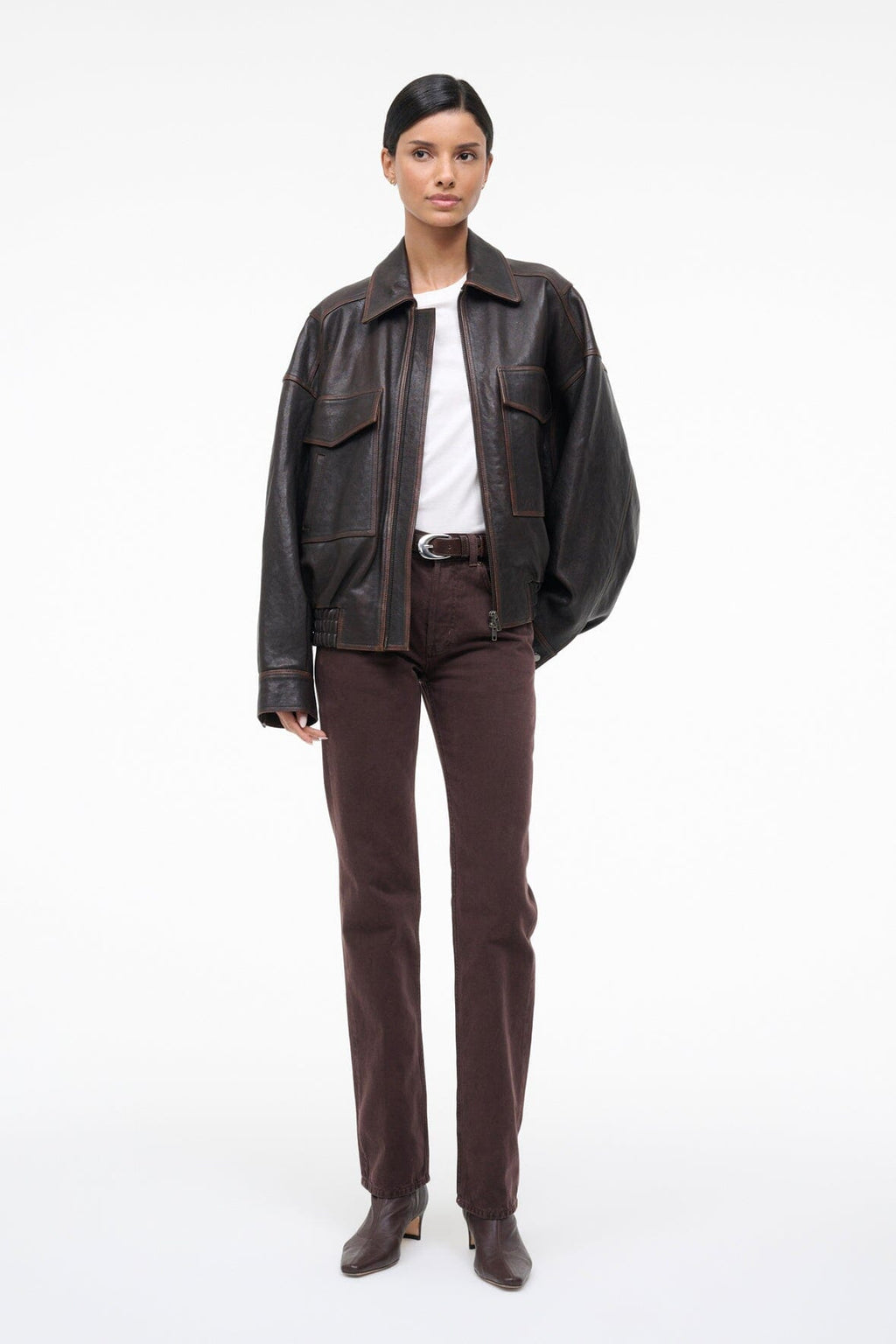 EUGENE LEATHER JACKET | DISTRESSED BROWN