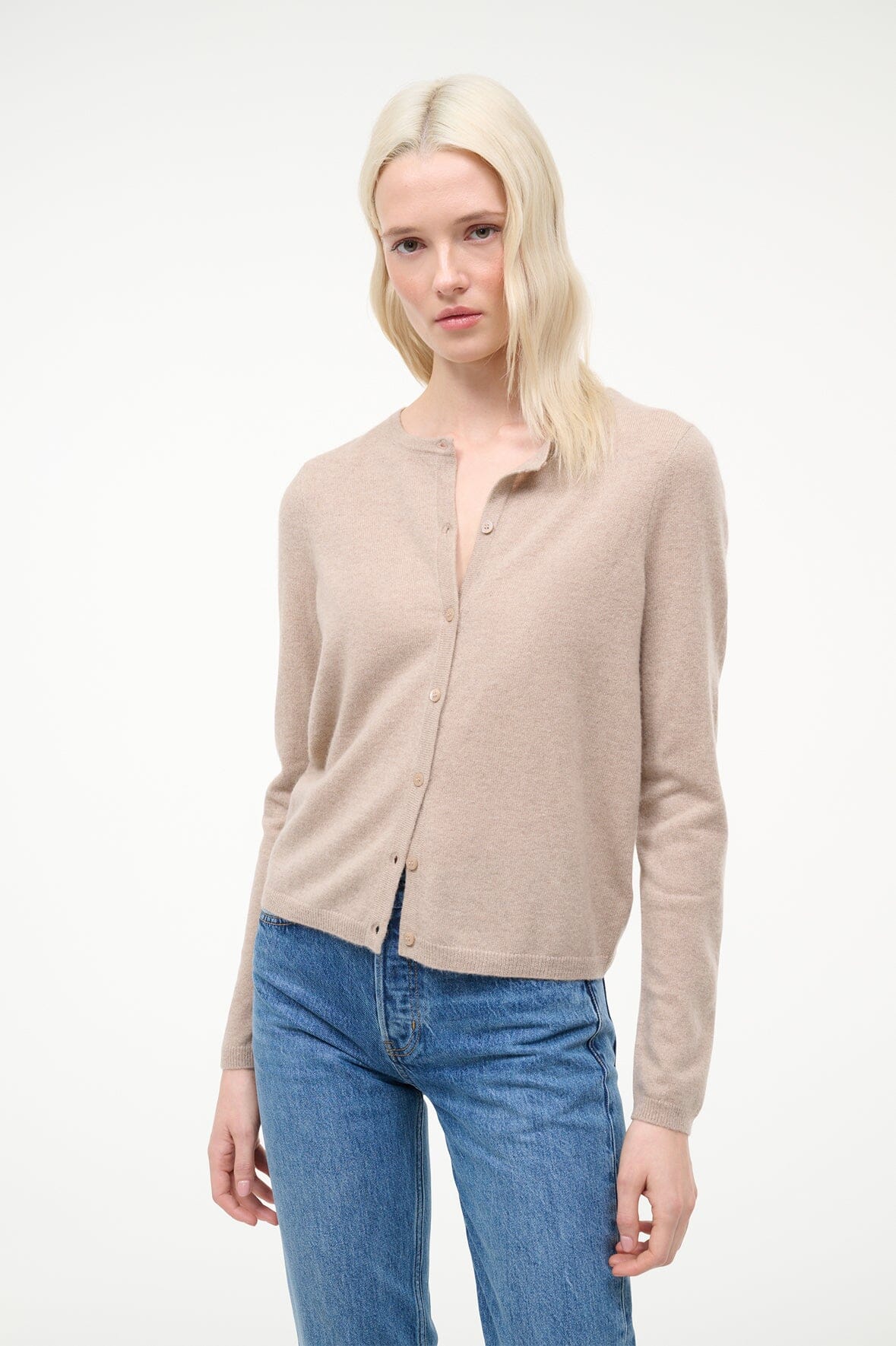 MIDNIGHT CASHMERE CARDIGAN | STONE