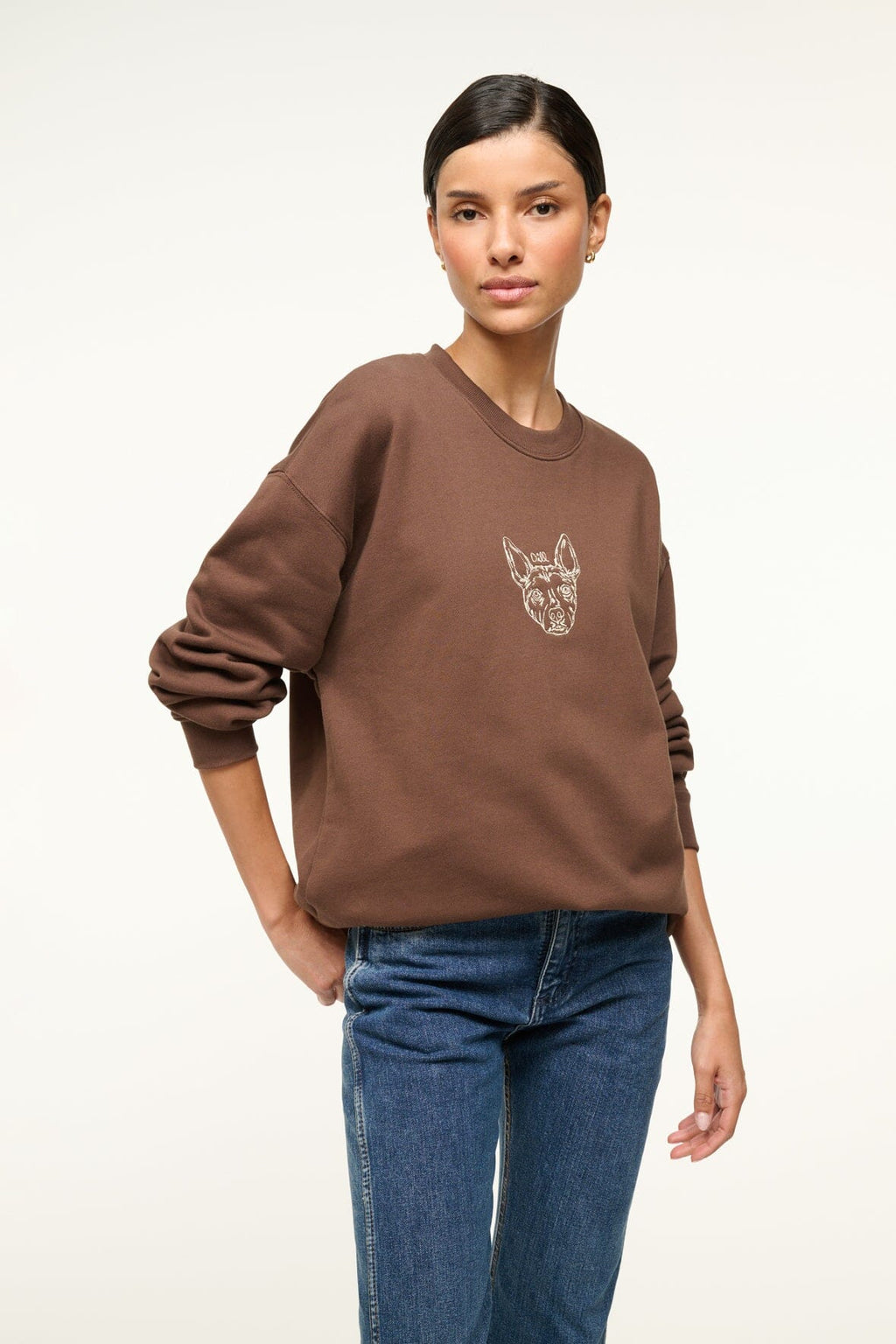 CUSTOM STAUD x C.BONZ OVERSIZED SWEATSHIRT | BROWN