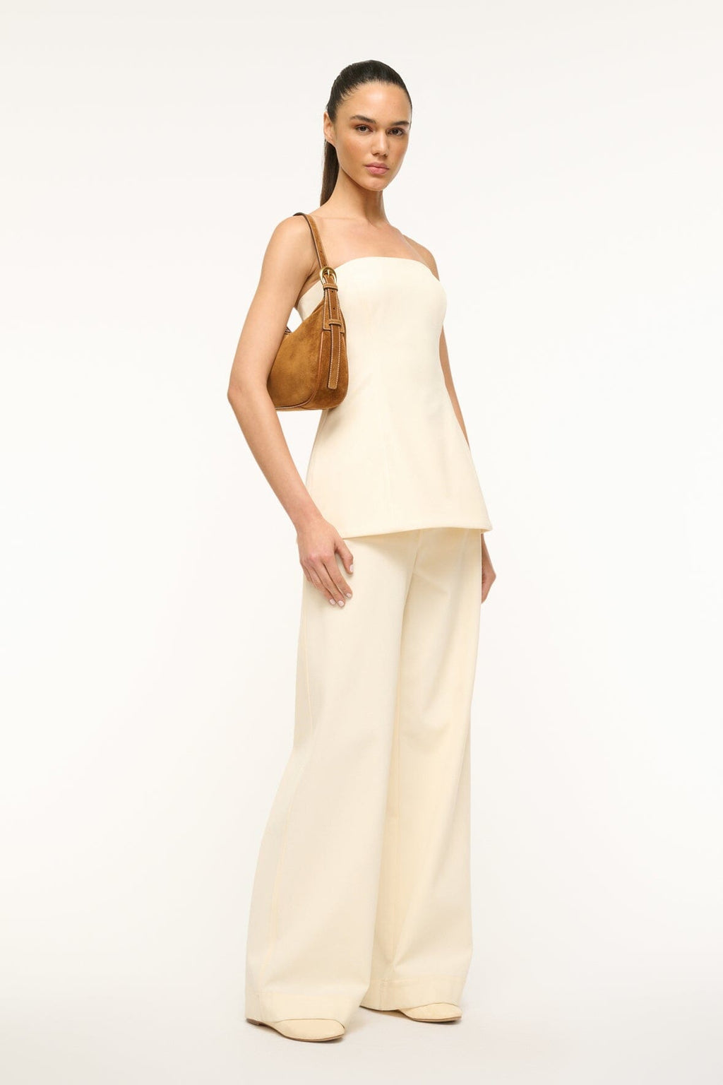 PINE SHOULDER BAG | TAN SUEDE
