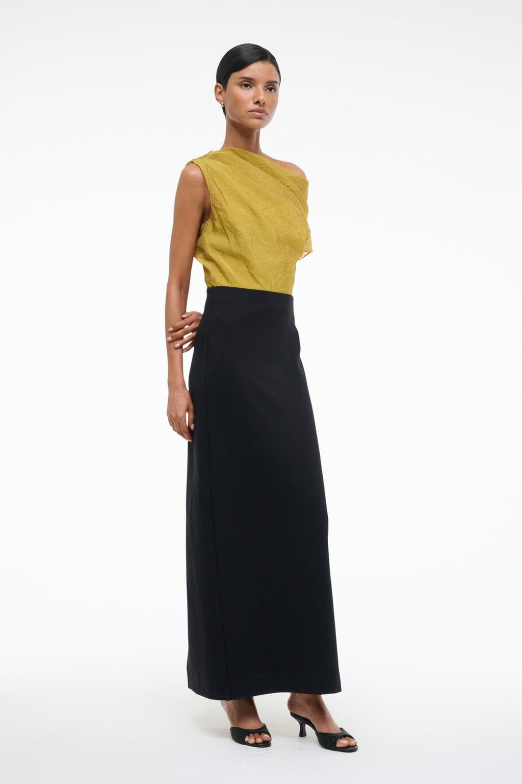 TOPAZ DRESS | CHARTREUSE BLACK