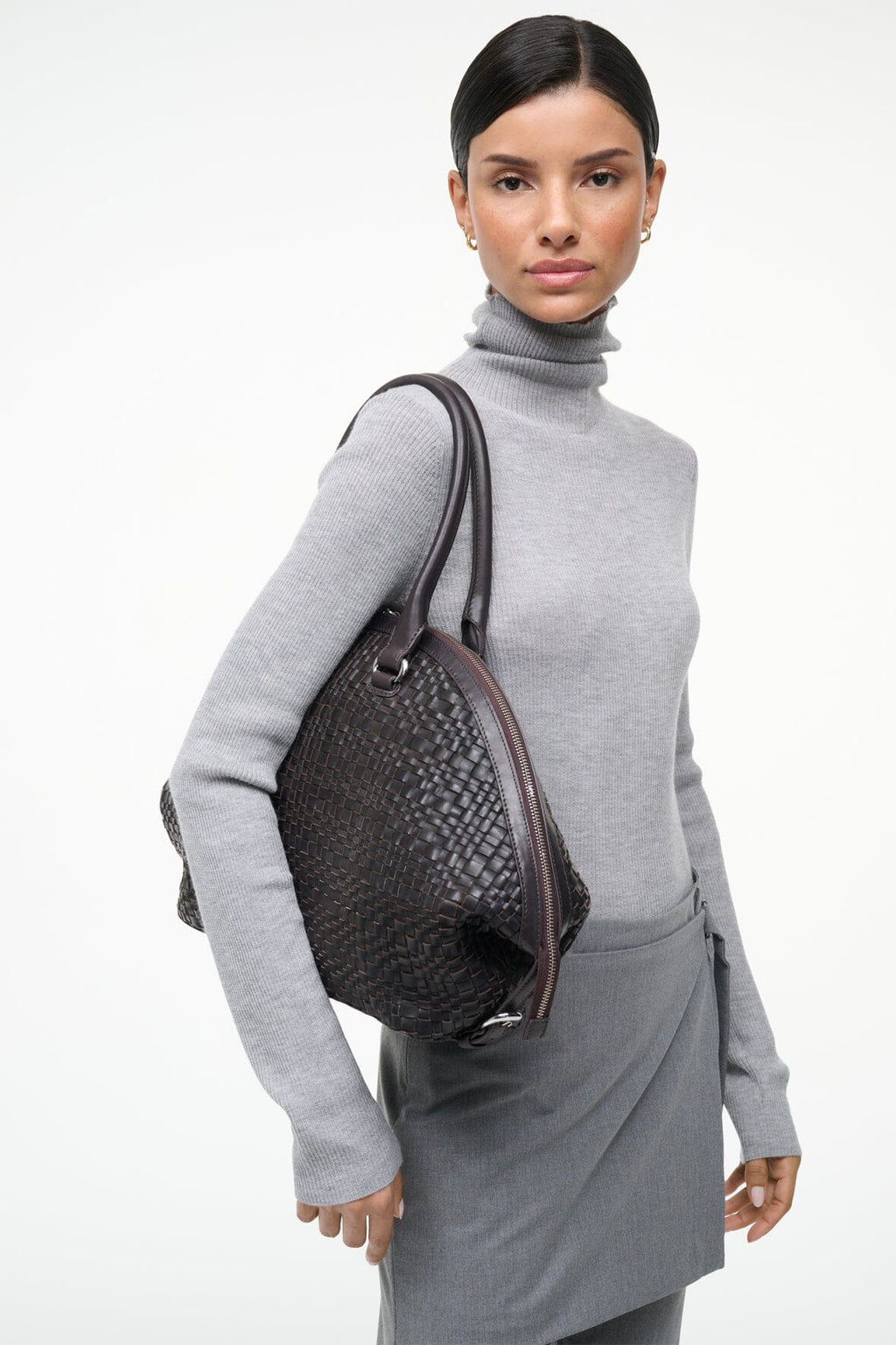 HESTER SATCHEL | ESPRESSO WOVEN LEATHER