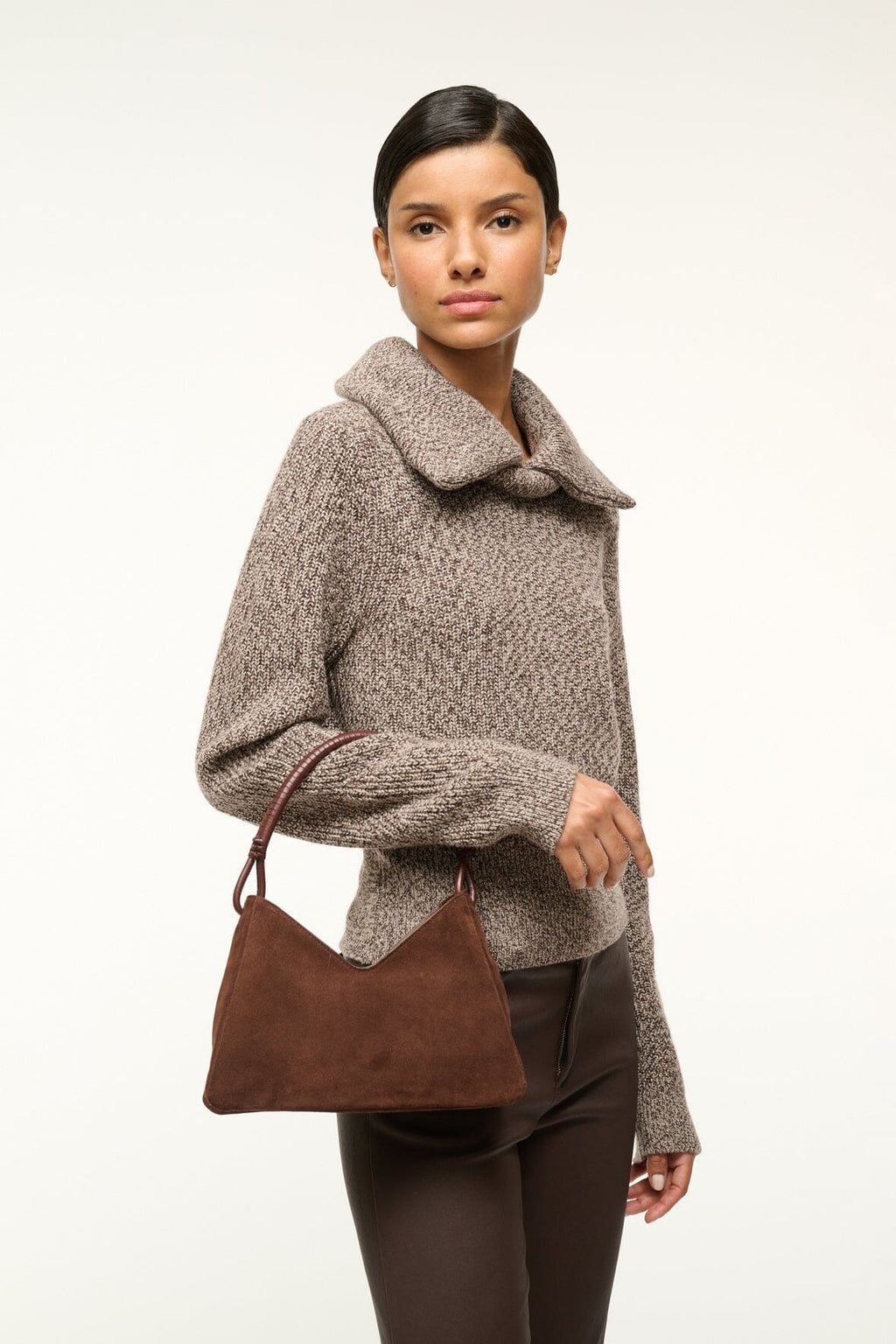 VALERIE SHOULDER BAG | MAHOGANY SUEDE