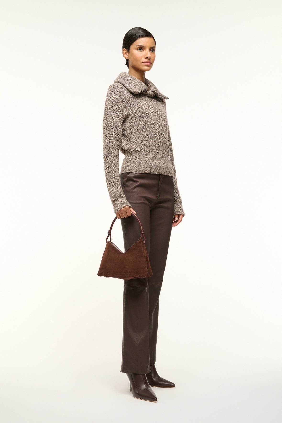 VALERIE SHOULDER BAG | MAHOGANY SUEDE