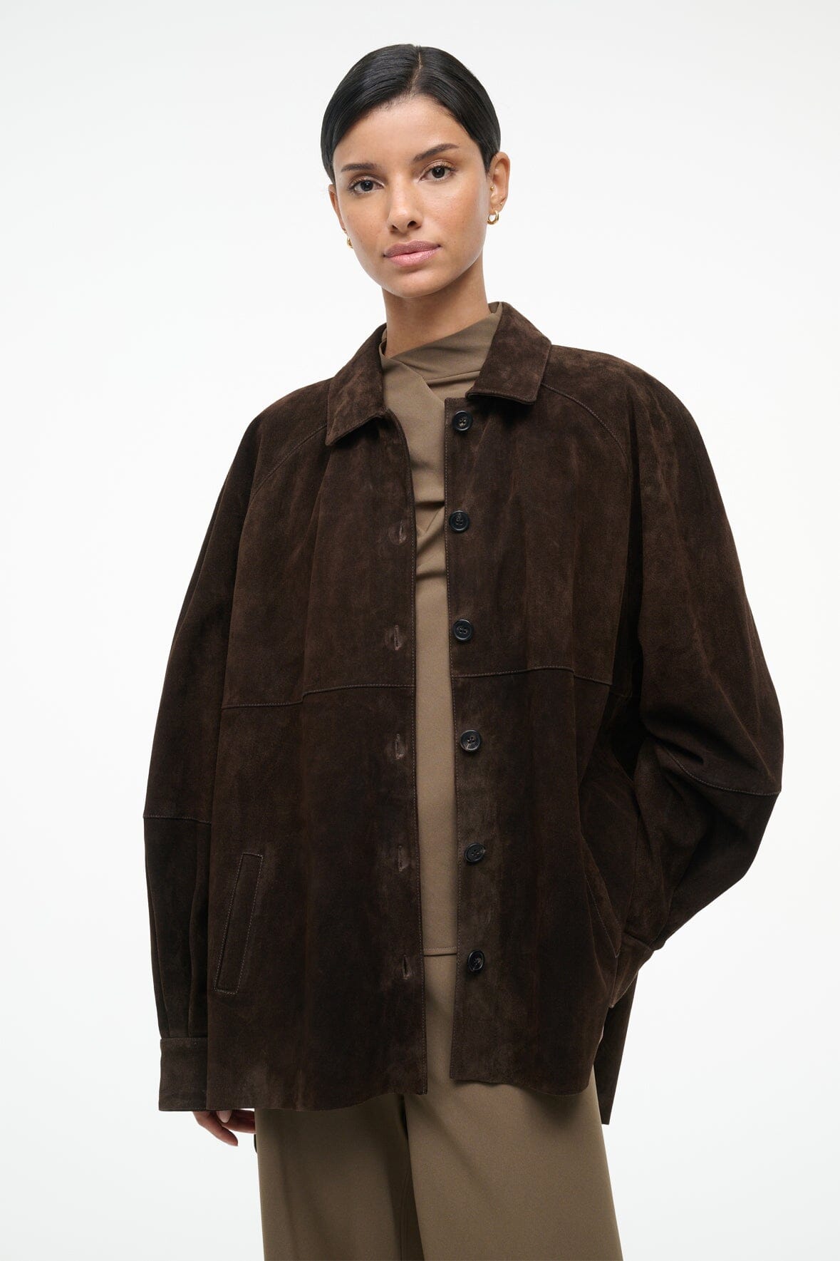 JOSETTE SUEDE SHIRT | ESPRESSO
