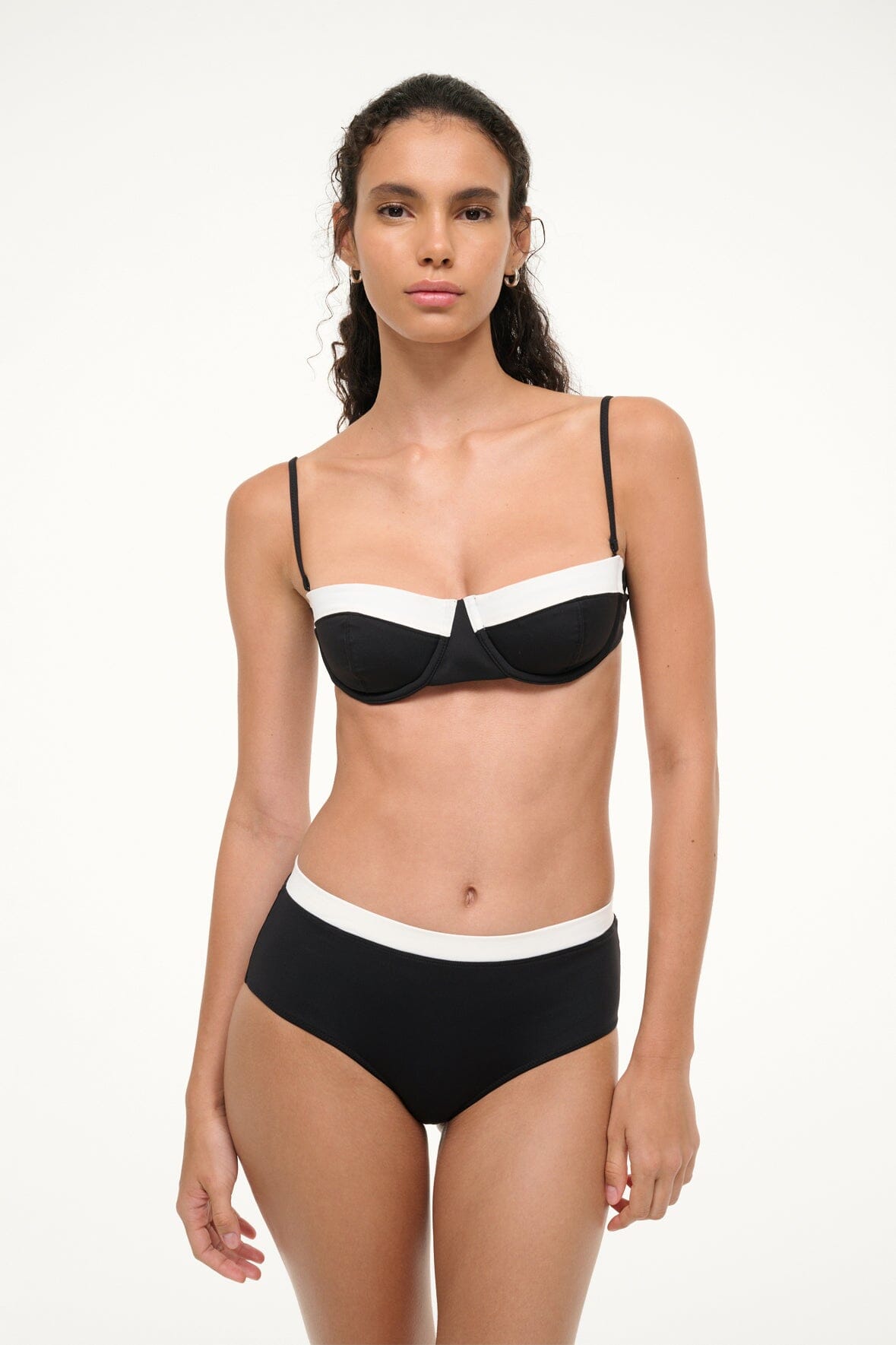 JO BALCONETTE BIKINI TOP | BLACK WHITE