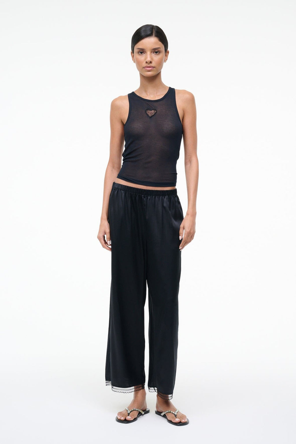 KIRBY SILK CROPPED PANT | BLACK