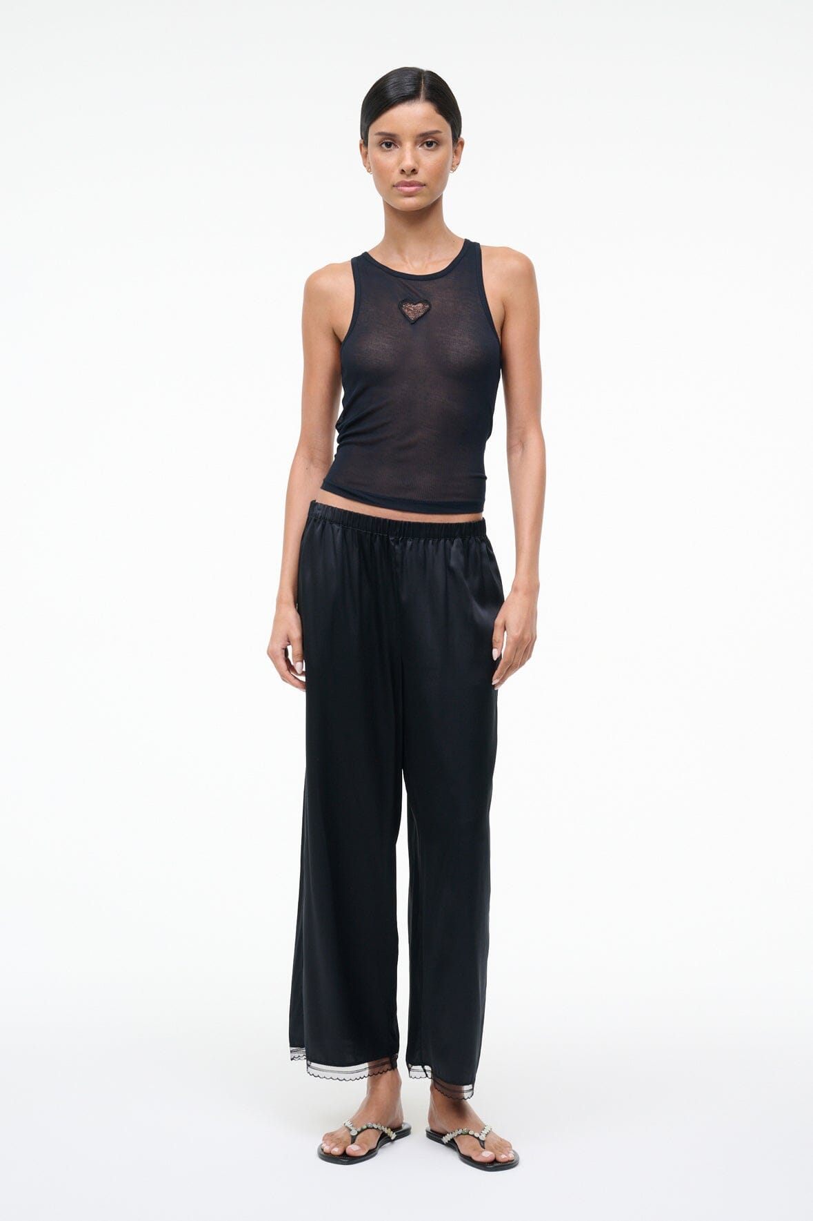 KIRBY SILK CROPPED PANT | BLACK